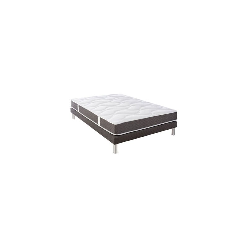 Ensemble Matelas ep21/22cm 620 ressorts 140x190cm + Sommier