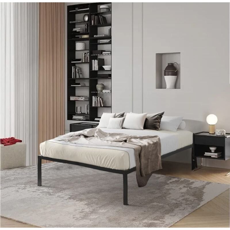 Ensemble Matelas et Sommier 90x190 cm - Lit avec Matelas et Sommier - Épaisseur 15+26cm - Matelas Mémoire de Forme 90x190x15cm et Sommier à Lattes