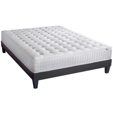Ensemble matelas et sommier CHATELET Blanc 160x200 cm