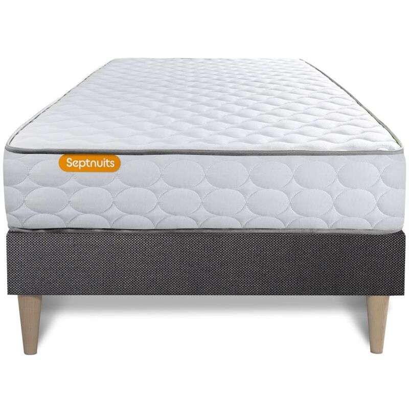 Matelas Mémoire de forme + sommier kit gris 90x190 Memo