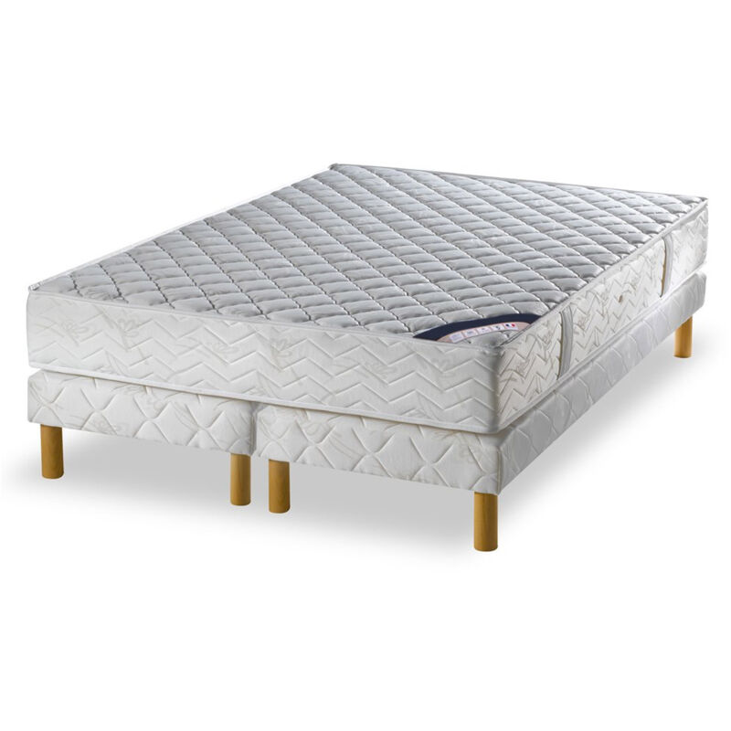Bélier Lainé - Ensemble matelas ressorts biconiques - confort équilibré 160x200cm + sommier