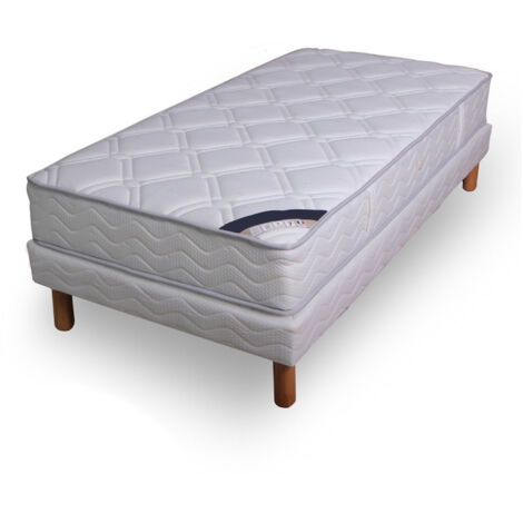 Ensemble matelas ressorts cylindriques - luxe ferme 80x190cm + sommier