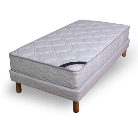 Ensemble matelas ressorts cylindriques - luxe ferme 90x190cm + sommier