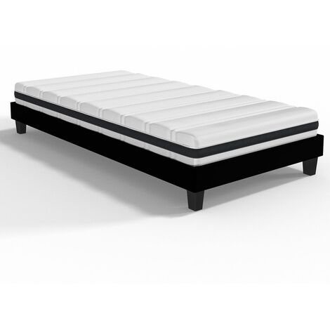 Ensemble matelas ressorts ensachés 90x190 Hygiospring + sommier à lattes - Mousse HR