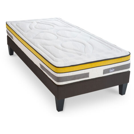 Ensemble Matelas Ressorts ensachés Aubertin - 24 cm + sommier - 80x200 cm
