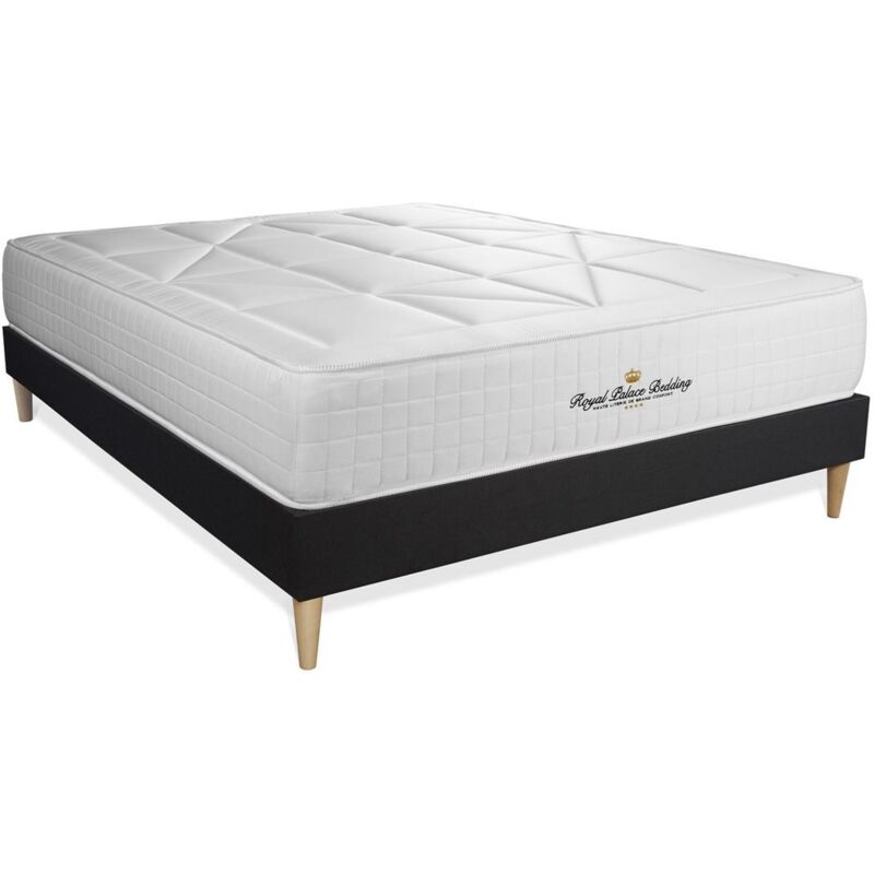 Ensemble matelas sommier Windsor 140 x 190 cm - Couleur : Noir