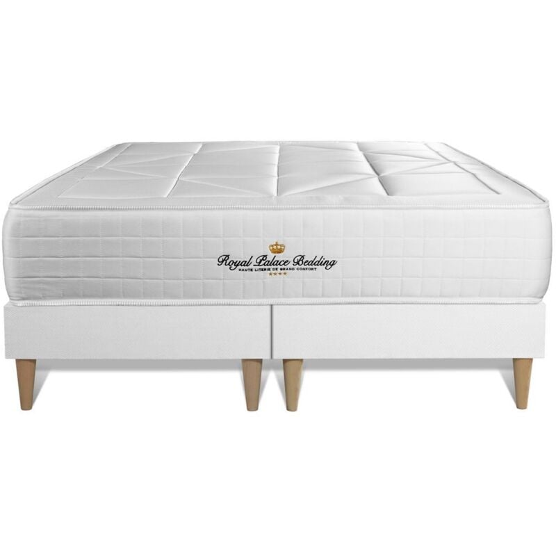 Ensemble matelas sommier Windsor 160 x 200 cm - Couleur : Blanc