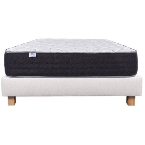 Ensemble Matelas Serenite, 27 cm, ressorts ensachés, ferme, face été/hiver + sommier beige ep20cm, 160x200cm