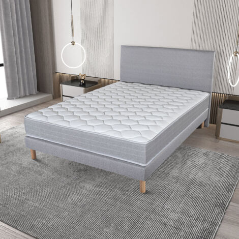 Ensemble matelas + sommier 140x190 cm avec pieds - MAIDERE