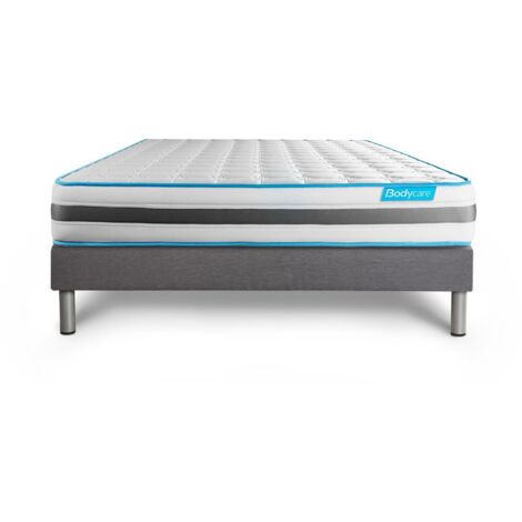 Ensemble matelas sommier BodyFlex 140 x 190 cm - Couleur : Gris