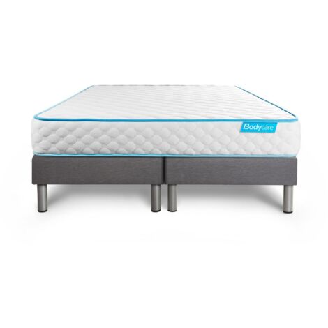 Ensemble matelas sommier Bodyone 180 x 200 cm - Couleur : Gris