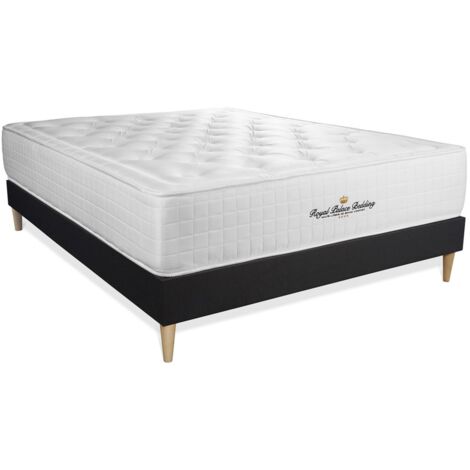 ROYAL PALACE BEDDING matelas à mémoire de forme maxi épaisseur Buckingham 160x200 sommier KIT noir - Noir