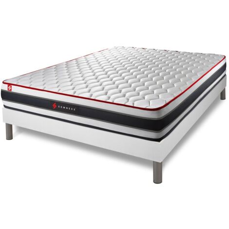 Ensemble matelas sommier Energy 140 x 190 cm - Couleur : Blanc