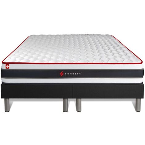 Ensemble matelas sommier Energy 180 x 200 cm - Couleur : Noir