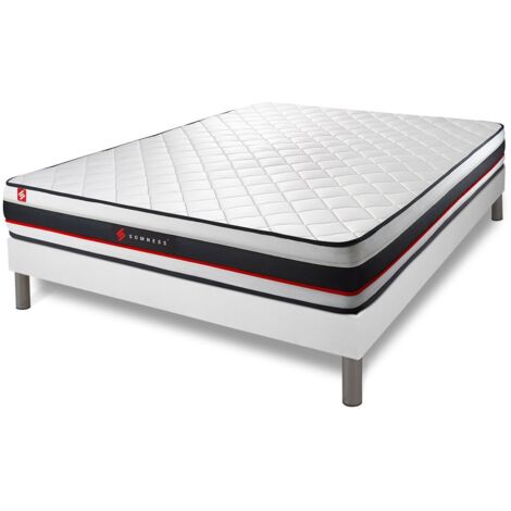 Ensemble matelas sommier Form 140 x 190 cm - Couleur : Blanc