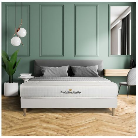 Ensemble matelas sommier Lancaster 140 x 200 cm - Couleur : Blanc