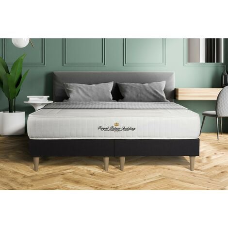 ROYAL PALACE BEDDING Ensemble matelas sommier Lancaster 160 x 200 cm - Couleur : Noir