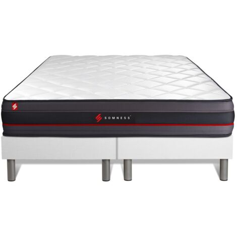 Ensemble matelas sommier Regen 160 x 200 cm - Couleur : Blanc