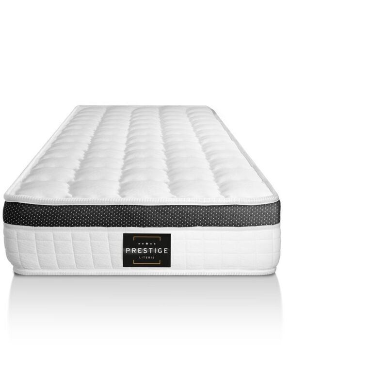 Prestige Literie - Ensemble matelas sommier Supérieur 120 x 190 cm - Couleur : Noir