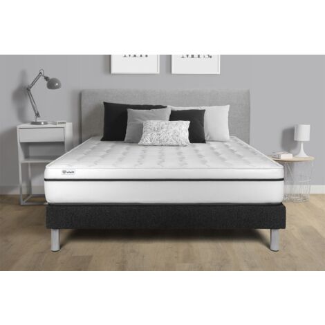 Ensemble matelas sommier VITAL SPA 140 x 190 - Couleur: Noir