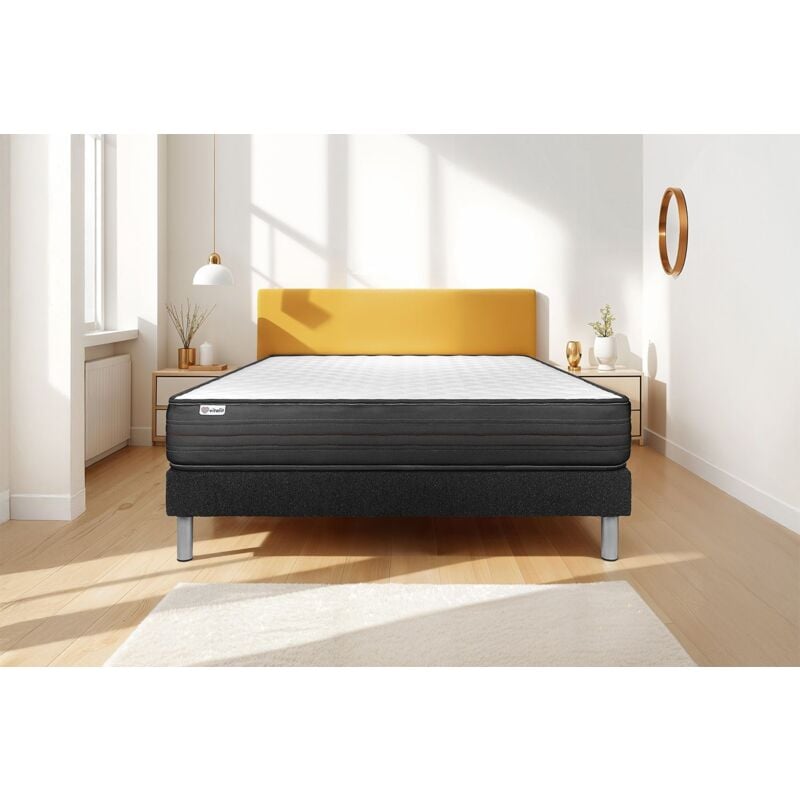 Vitalit - Ensemble matelas sommier vitalpower 180 x 200 - Couleur: Noir