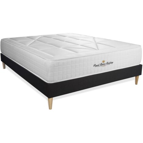 Ensemble matelas sommier Windsor 140 x 190 cm – Type mémoire de forme et ressorts ensachés – Épaisseur matelas 26 cm – Confort équilibré – Royal Palace Bedding