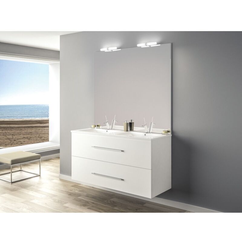 Anconetti - Ensemble meuble Ancoflash 2 tiroirs 120cm Blanc