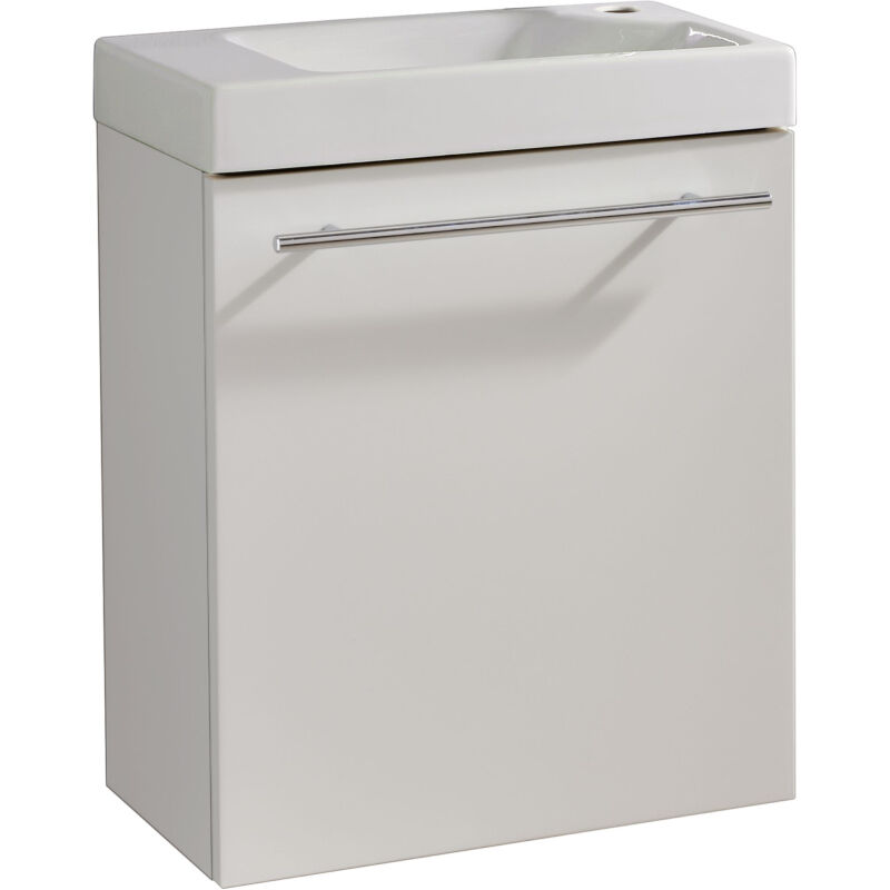 Godart - Meuble Blanc mat Solo avec lave-mains pour Robinet à droite
