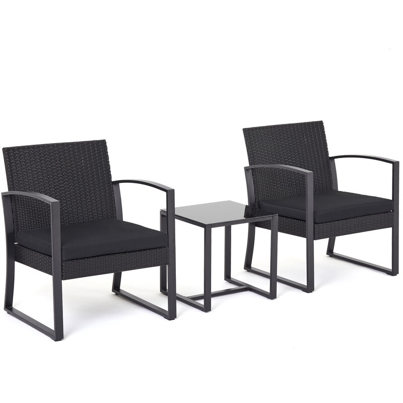 Ensemble de jardin, 2 Fauteuil et Table base Meuble salon de jardin Exterieur - Mondeer