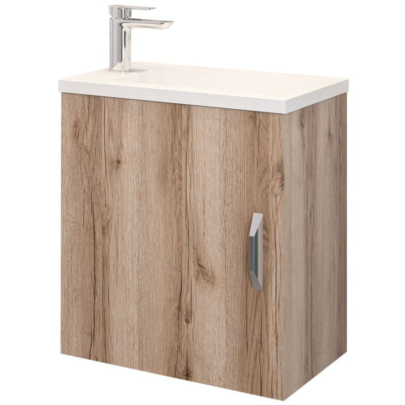 Anconetti - Ensemble meuble lave-mains Ancoflash Cognac