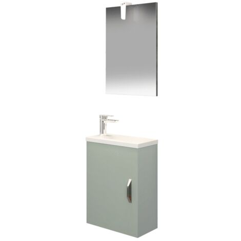 Ensemble meuble lave-mains Ancoflash - Anconetti - Vert mat - 40cm