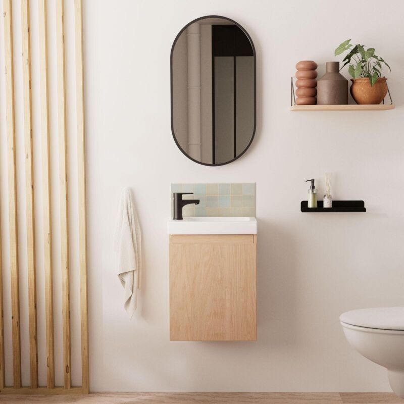 Meuble lave-mains LISA + miroir ovale