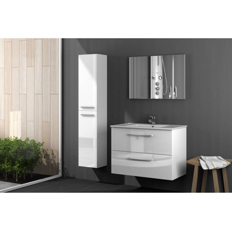 Kit armoire de salle de bain aruba 2c cm.80x45x57h blanc