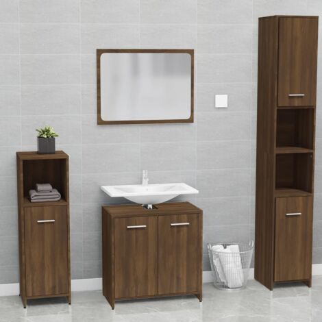 Ensemble Meuble salle de bain - Armoires de toilette placard - Chêne marron Bois d'ingénierie Chic-521494
