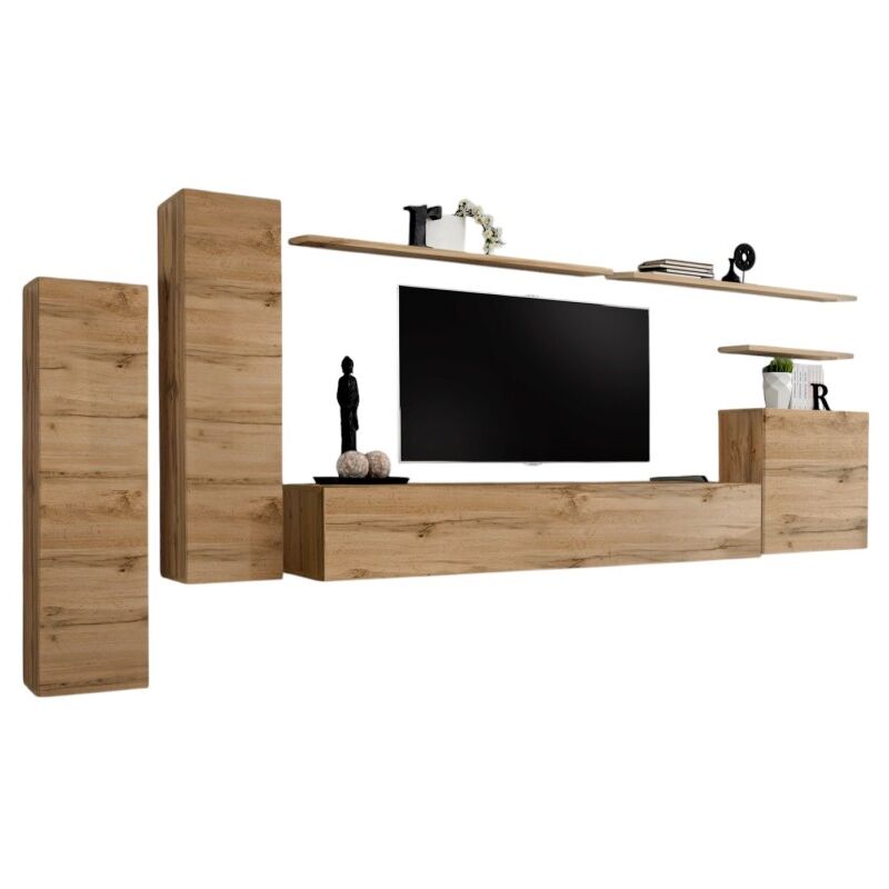 Meublorama - Ensemble de meubles de salon collection switch i design, coloris chêne Wotan.