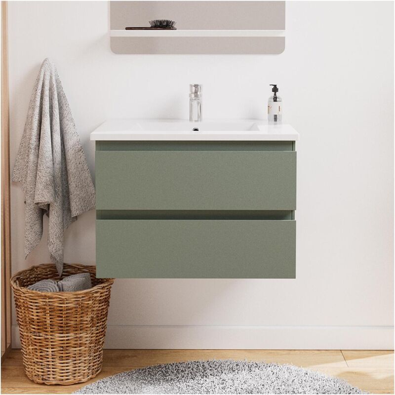 Mob-in - Ensemble meuble simple vasque 60 cm + robinet pixe