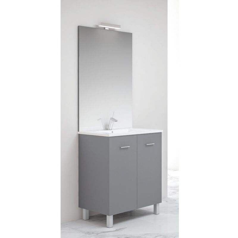 Anconetti - Ensemble meuble Ancoflash 2 portes sur pied 60cm - Anthracite