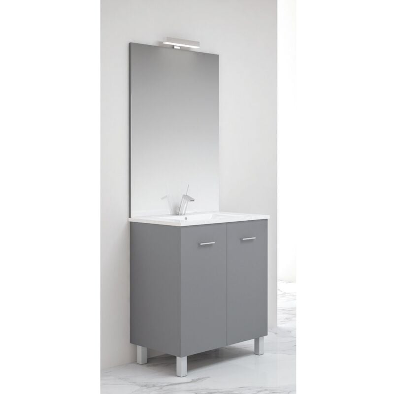 Anconetti - Ensemble meuble Ancoflash 2 portes sur pied 70cm - Anthracite