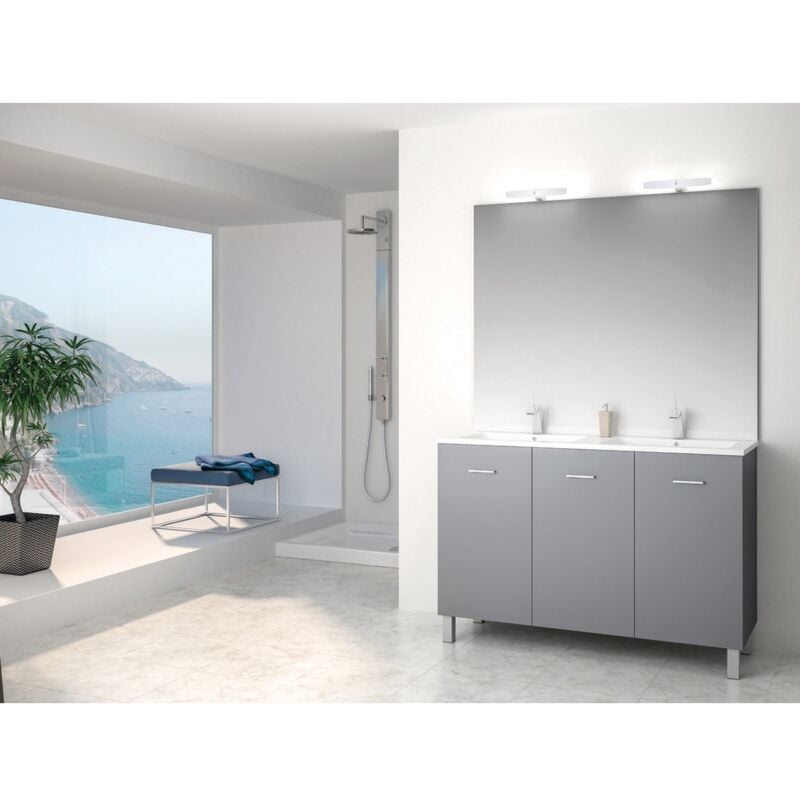 Anconetti - Ensemble meuble Ancoflash 3 portes sur pied 120cm - Anthracite