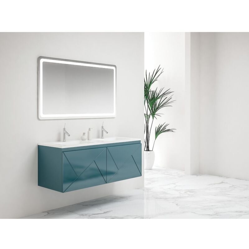 Anconetti - Ensemble meuble suspendu Ancodesign 4 tiroirs Bleu - Largeur 120cm
