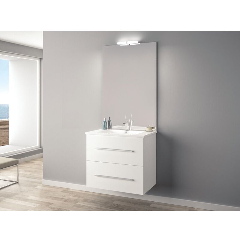 Anconetti - Ensemble meuble Ancoflash 2 tiroirs 60cm Blanc