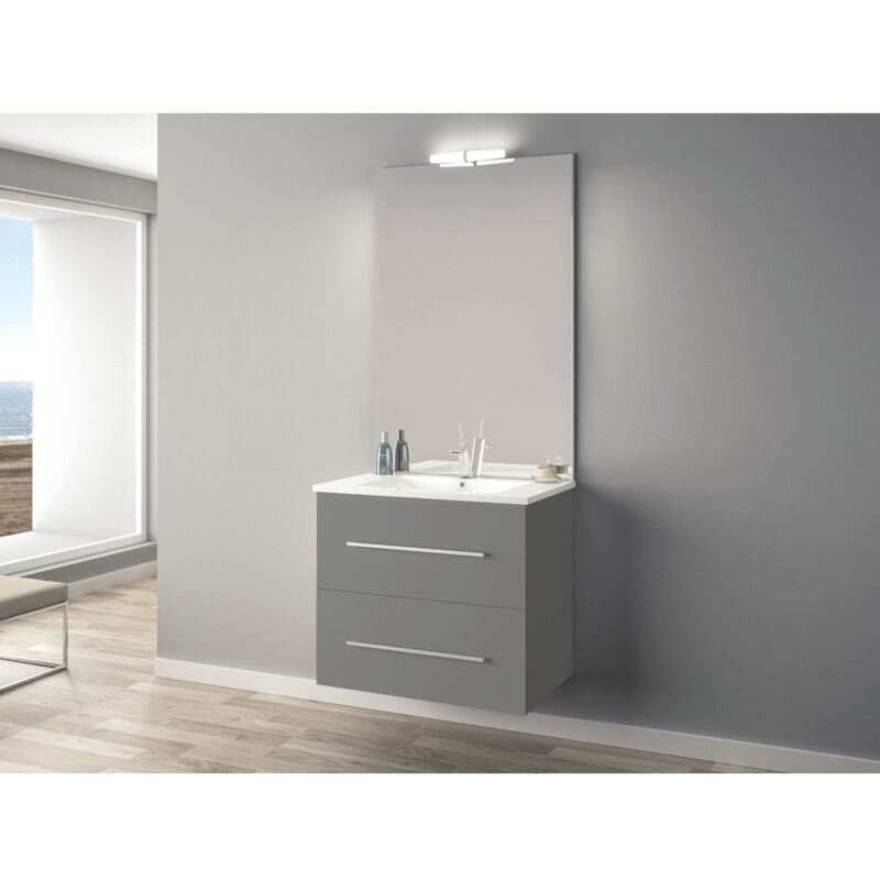 Ensemble meuble Ancoflash 2 tiroirs 80cm - Anconetti - Gris anthracite