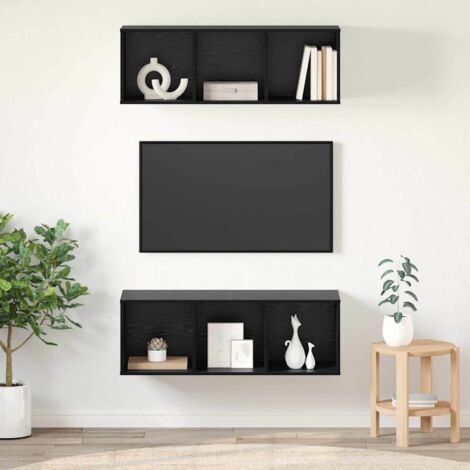 Ensemble meuble TV 2 pcs Chêne noir 37 x 37 x 107 cm vidaXL