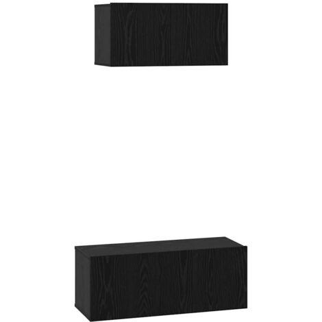 Ensemble meuble TV 2 pcs，Banc TV，Armoire TV Chêne noir Bois d'ingénierie CFW945910