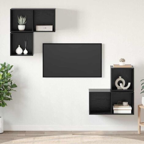 Ensemble meuble TV 4 pcs Chêne noir Bois d'ingénierie vidaXL