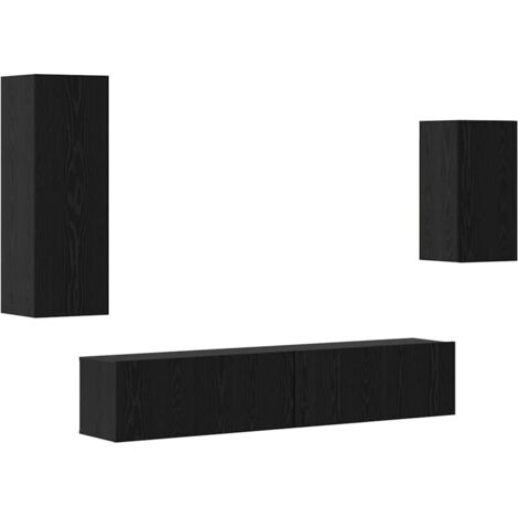 Ensemble meuble TV 4 pcs Chêne noir Bois d'ingénierie vidaXL