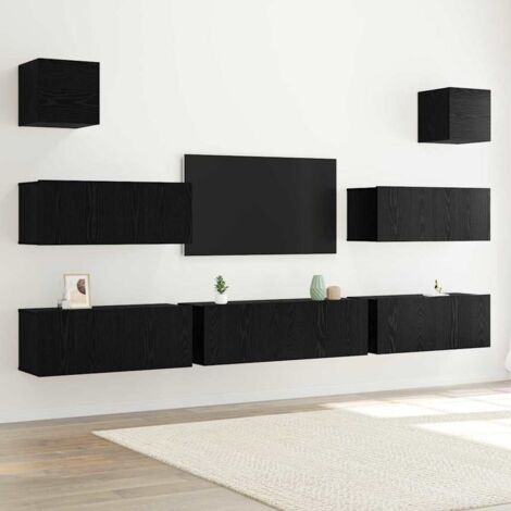 Ensemble meuble TV 7 pcs Chêne noir 100 x 30 x 30 cm vidaXL