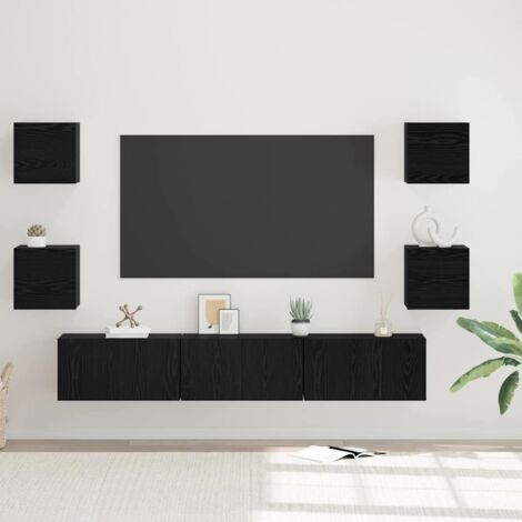 Ensemble meuble TV 7 pcs Chêne noir Moyen 180 x 30 x 30 cm vidaXL