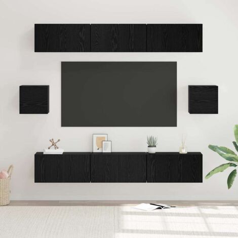 Ensemble meuble TV 8 pcs Chêne noir 60 x 30 x 30 cm vidaXL