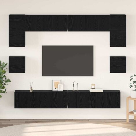 Ensemble meuble TV 8 pcs Chêne noir Bois d'ingénierie vidaXL
